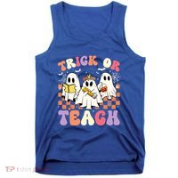 Teacher Halloween Ghost Trick Or Teach Retro Groovy Funny Gift Tank Top thumb 0