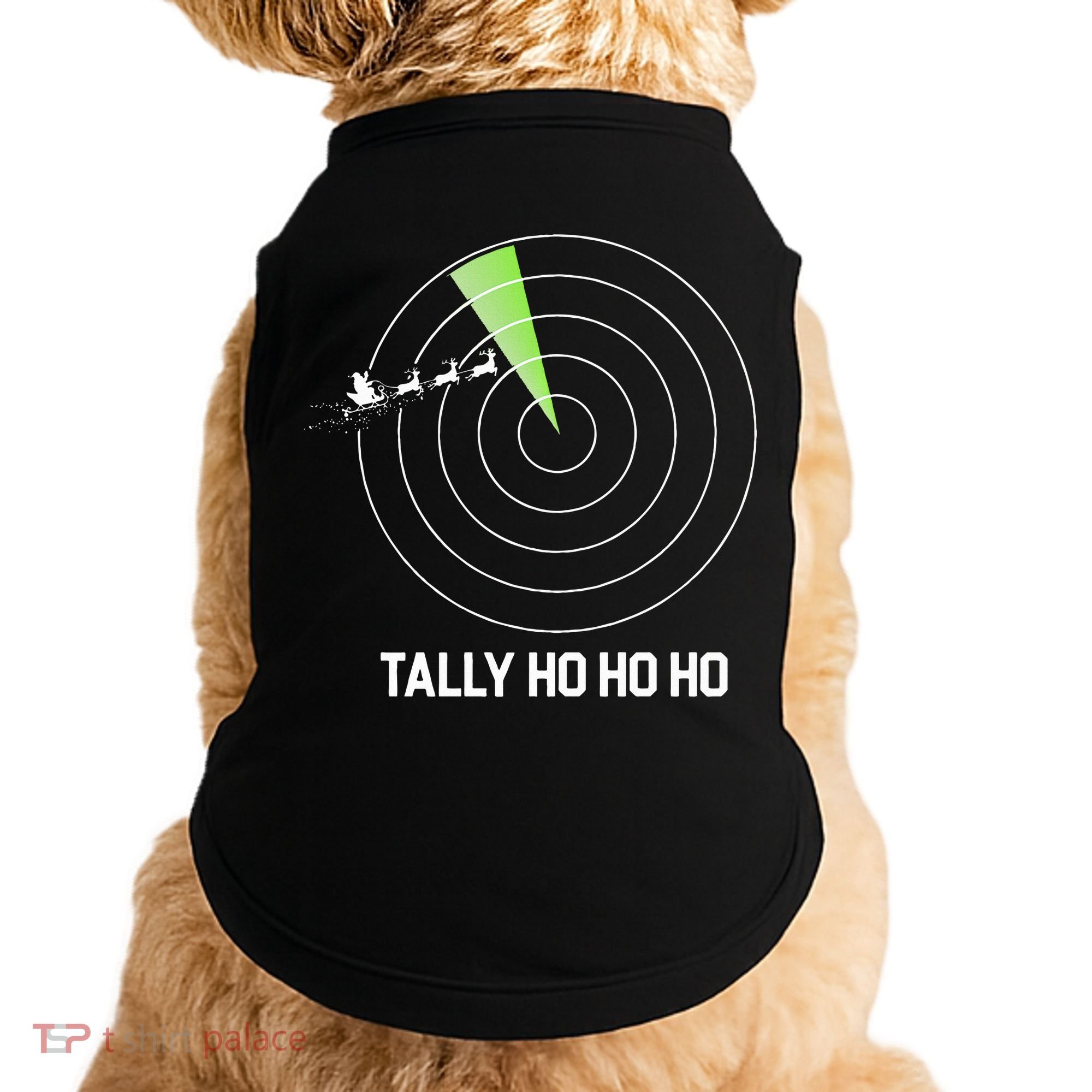 Tally Ho Ho Ho Air Traffic Controller Pilot Christmas Doggie Tank