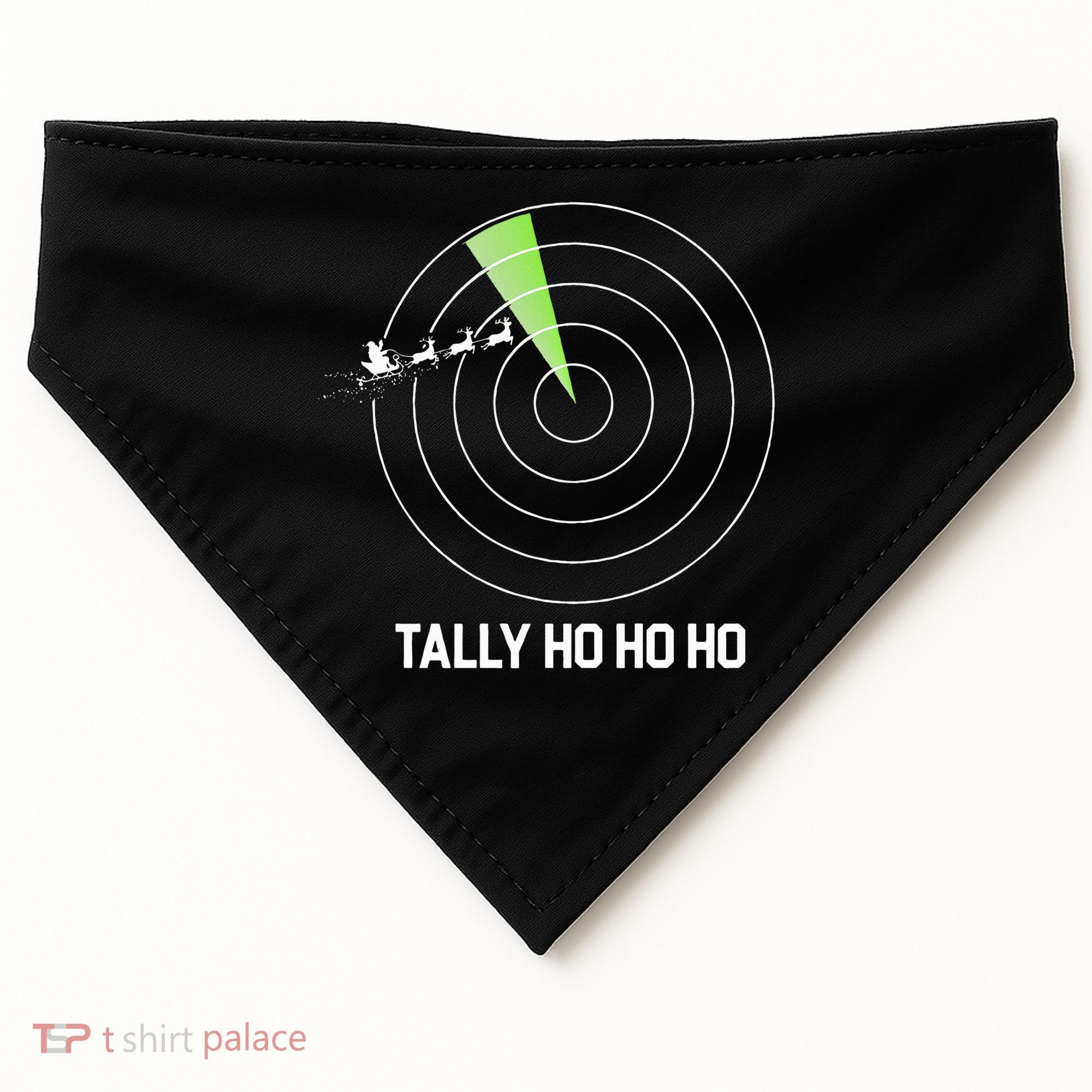 Tally Ho Ho Ho Air Traffic Controller Pilot Christmas USA-Made Doggie Bandana
