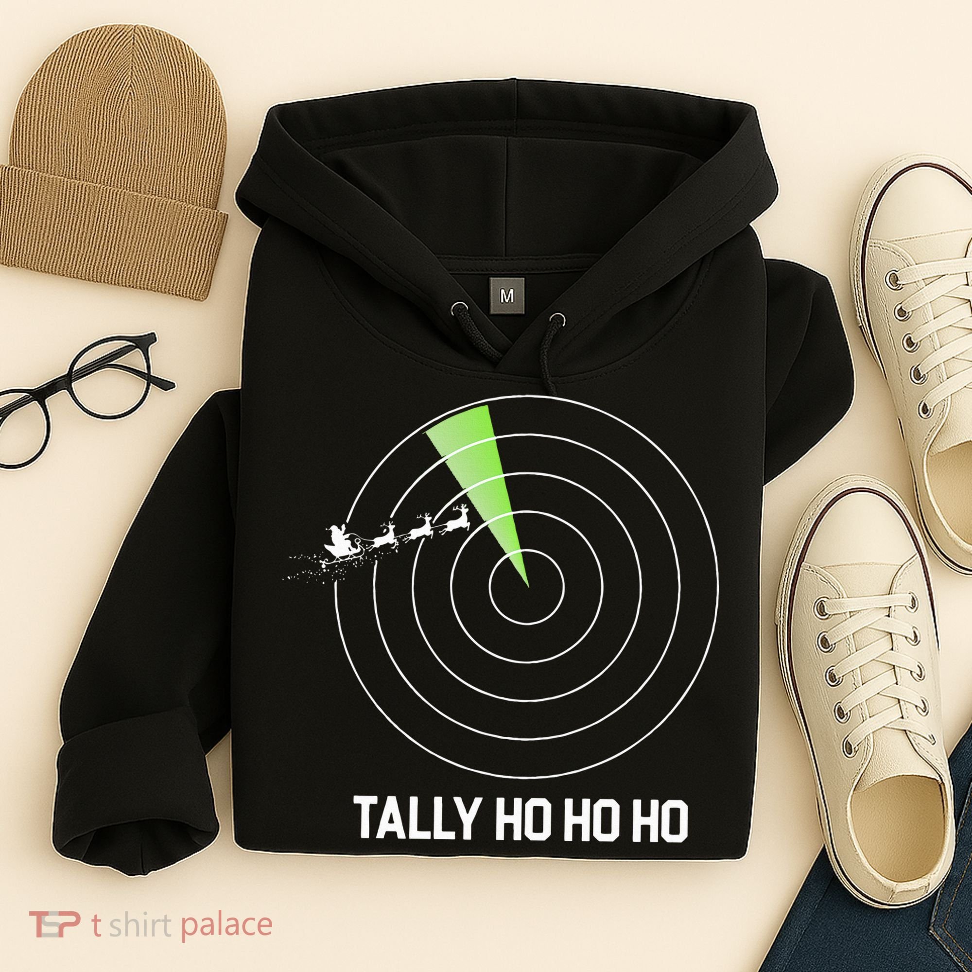 Tally Ho Ho Ho Air Traffic Controller Pilot Christmas Hoodie