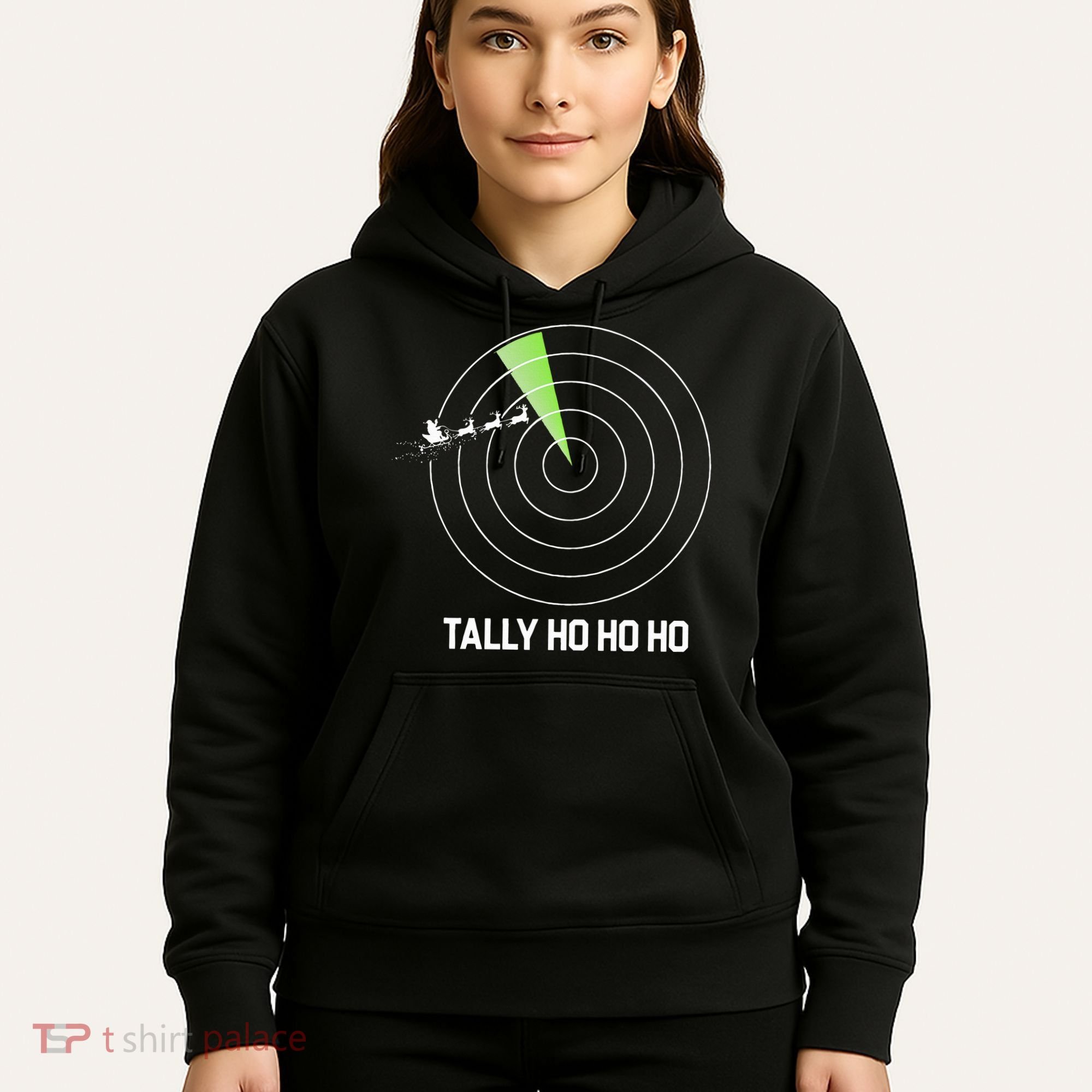 Tally Ho Ho Ho Air Traffic Controller Pilot Christmas Hoodie