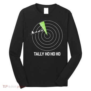 Tally Ho Ho Ho Air Traffic Controller Pilot Christmas Long Sleeve Shirt