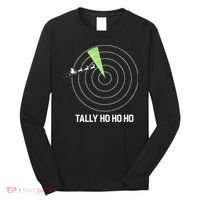 Tally Ho Ho Ho Air Traffic Controller Pilot Christmas Long Sleeve Shirt thumb 0