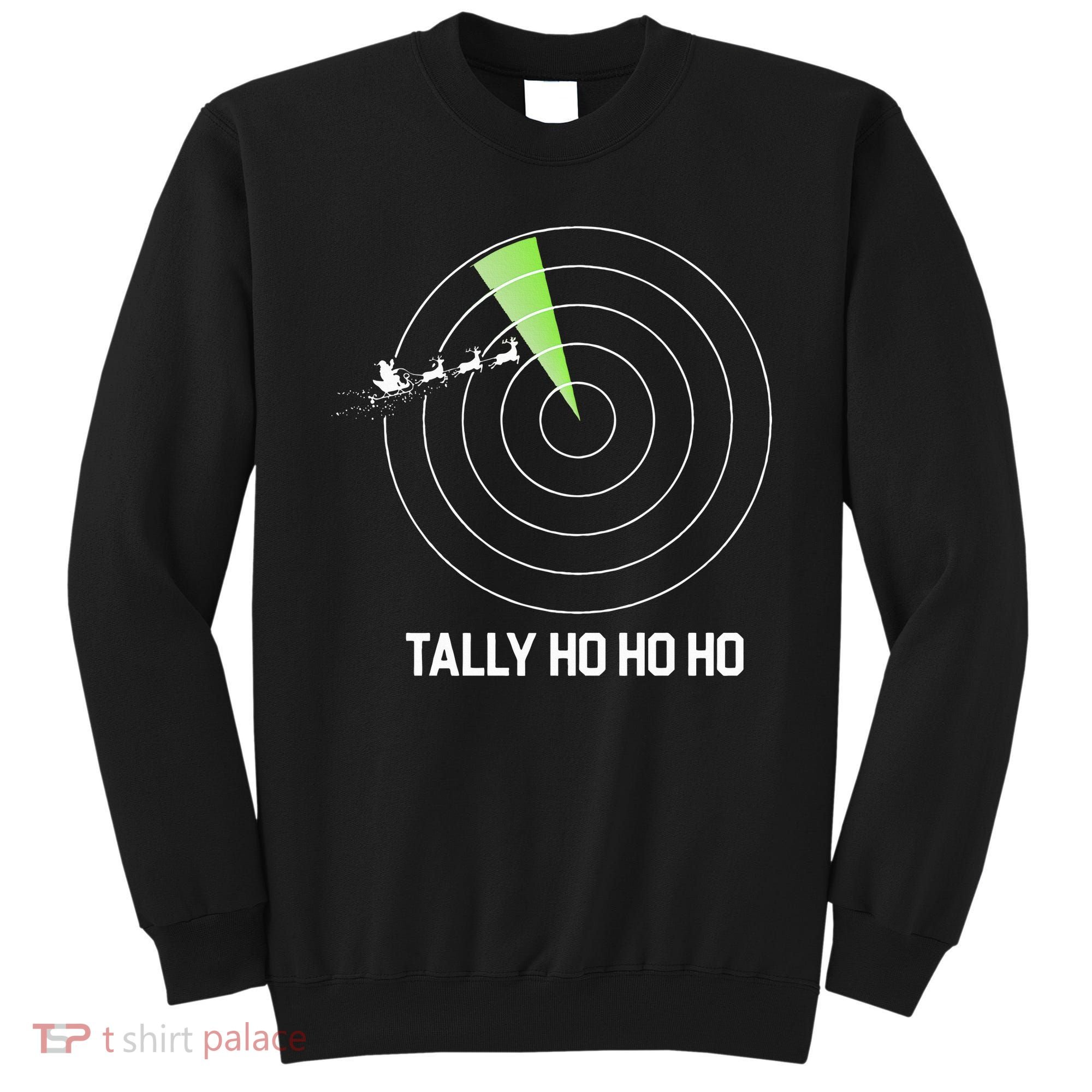 Tally Ho Ho Ho Air Traffic Controller Pilot Christmas Sweatshirt