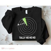 Tally Ho Ho Ho Air Traffic Controller Pilot Christmas Sweatshirt thumb 2