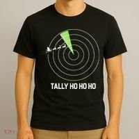 Tally Ho Ho Ho Air Traffic Controller Pilot Christmas T-Shirt thumb 3