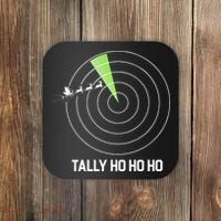 Tally Ho Ho Ho Air Traffic Controller Pilot Christmas Coaster thumb 0