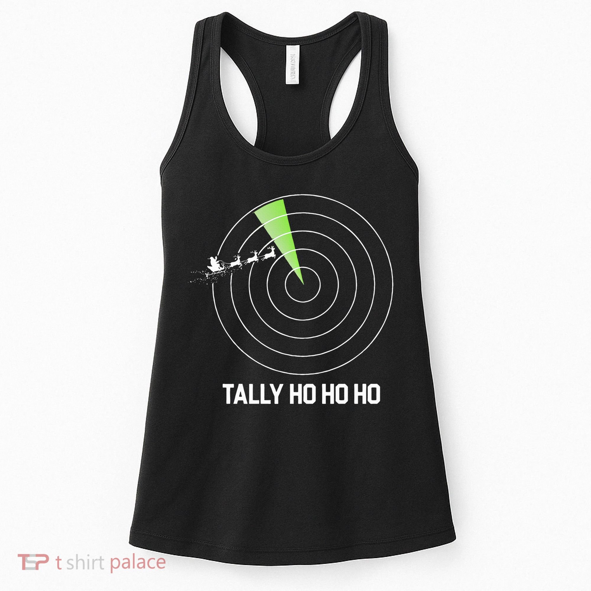 Tally Ho Ho Ho Air Traffic Controller Pilot Christmas Women's Tank Top