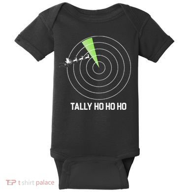 Tally Ho Ho Ho Air Traffic Controller Pilot Christmas Baby Bodysuit