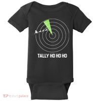 Tally Ho Ho Ho Air Traffic Controller Pilot Christmas Baby Bodysuit thumb 0