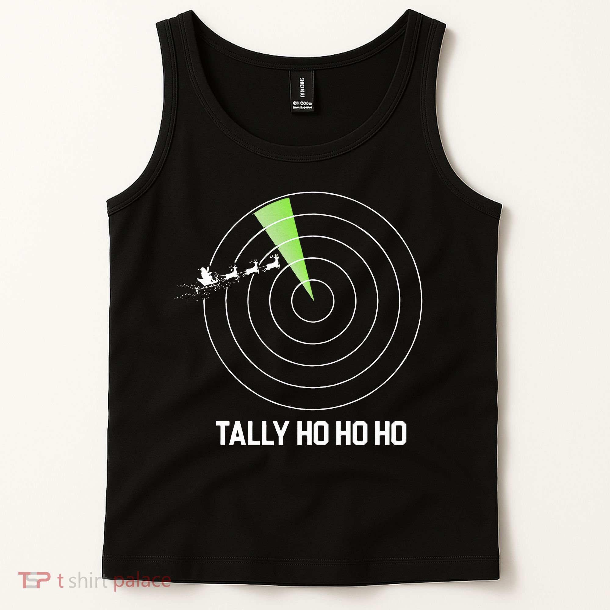 Tally Ho Ho Ho Air Traffic Controller Pilot Christmas Tank Top