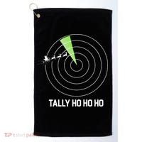 Tally Ho Ho Ho Air Traffic Controller Pilot Christmas Golf Towel thumb 0