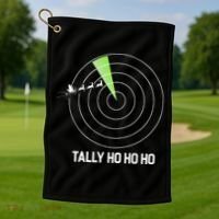 Tally Ho Ho Ho Air Traffic Controller Pilot Christmas Golf Towel thumb 1