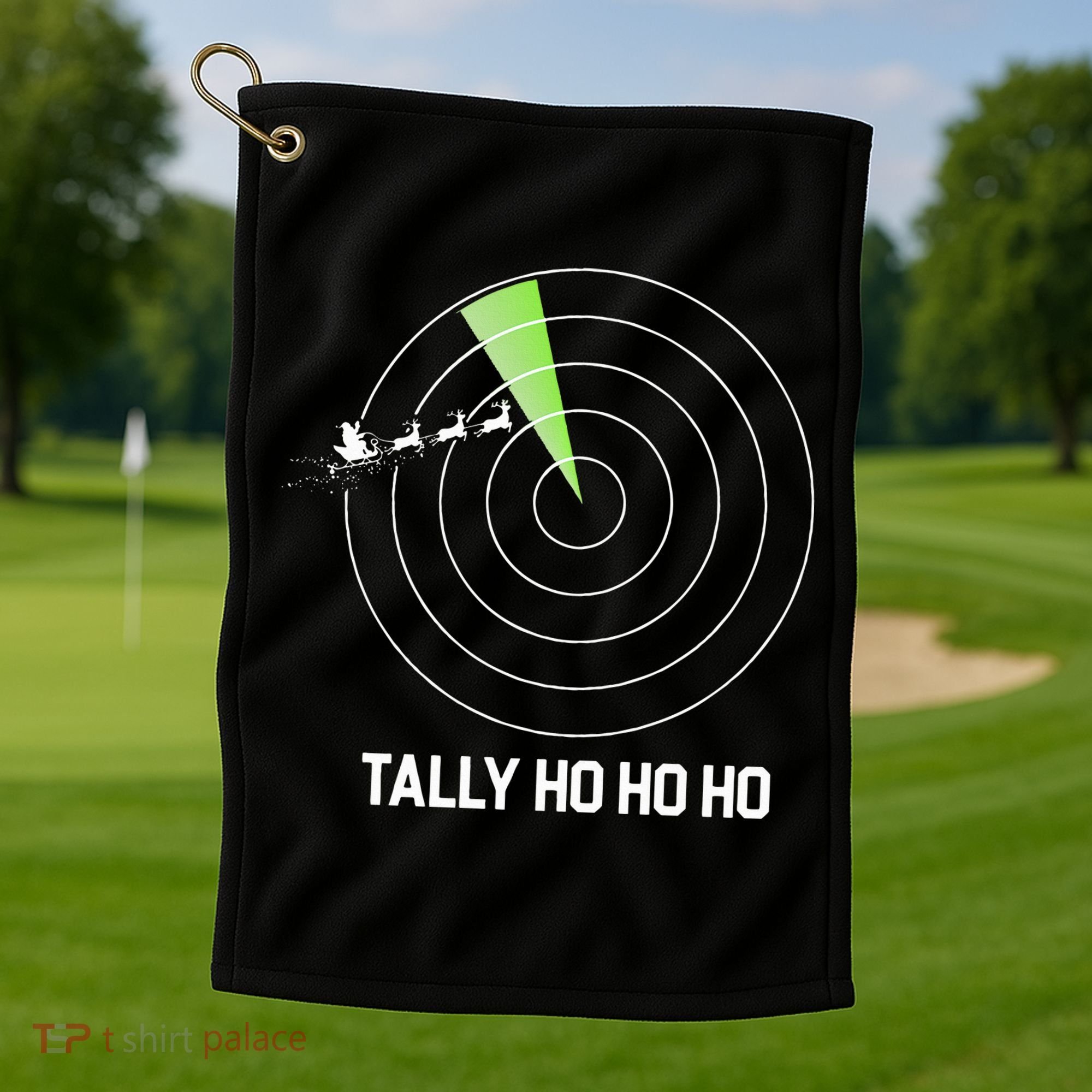 Tally Ho Ho Ho Air Traffic Controller Pilot Christmas Golf Towel
