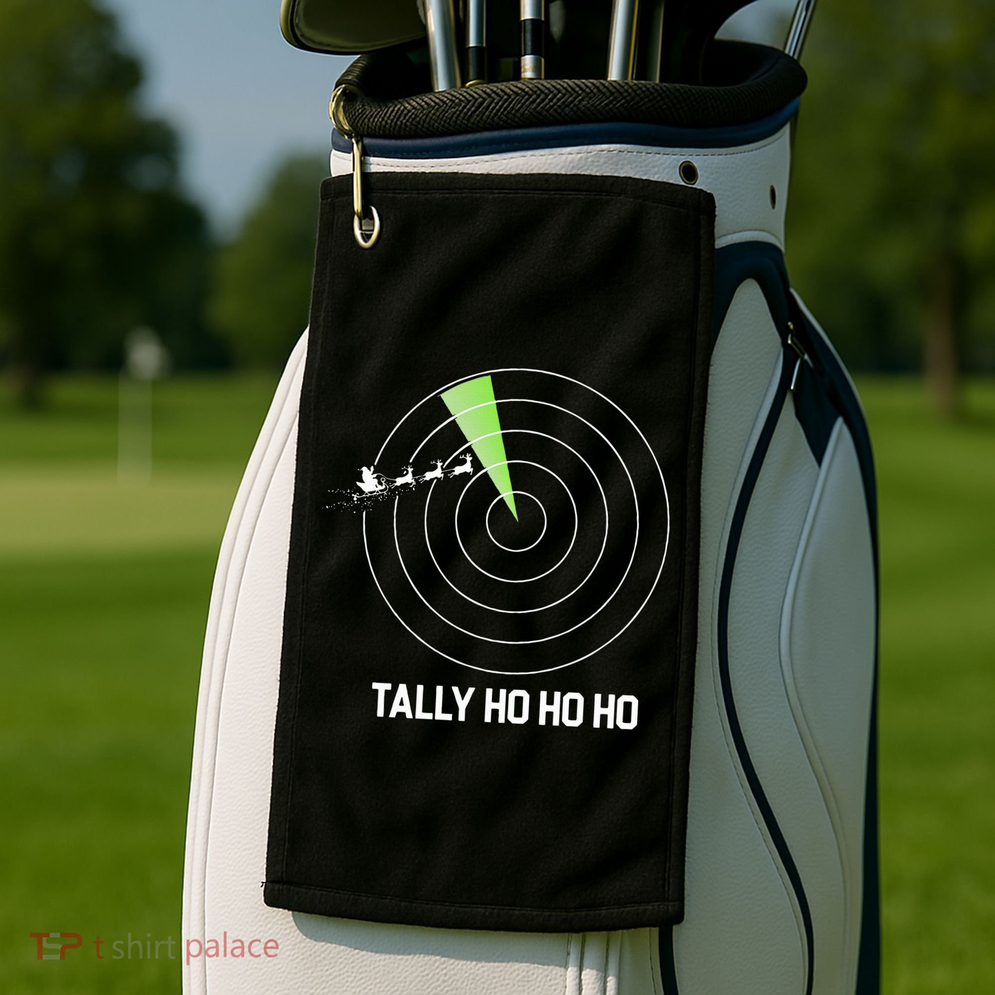 Tally Ho Ho Ho Air Traffic Controller Pilot Christmas Golf Towel