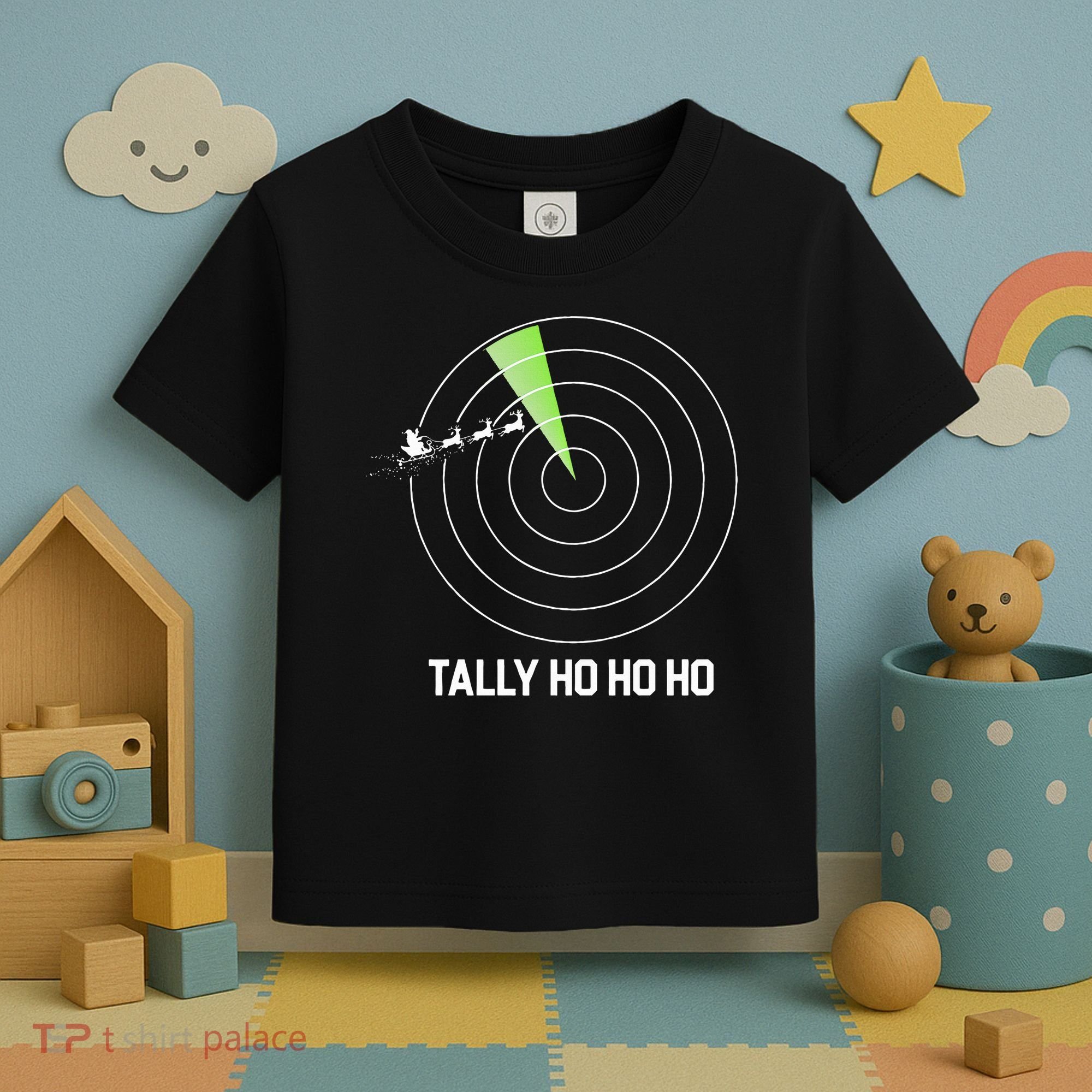 Tally Ho Ho Ho Air Traffic Controller Pilot Christmas Toddler T-Shirt