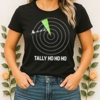 Tally Ho Ho Ho Air Traffic Controller Pilot Christmas Women's T-Shirt thumb 2