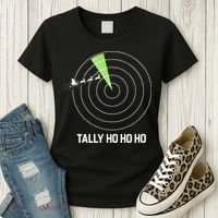 Tally Ho Ho Ho Air Traffic Controller Pilot Christmas Women's T-Shirt thumb 3