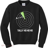 Tally Ho Ho Ho Air Traffic Controller Pilot Christmas Kids Sweatshirt thumb 0