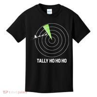 Tally Ho Ho Ho Air Traffic Controller Pilot Christmas Kids T-Shirt thumb 0