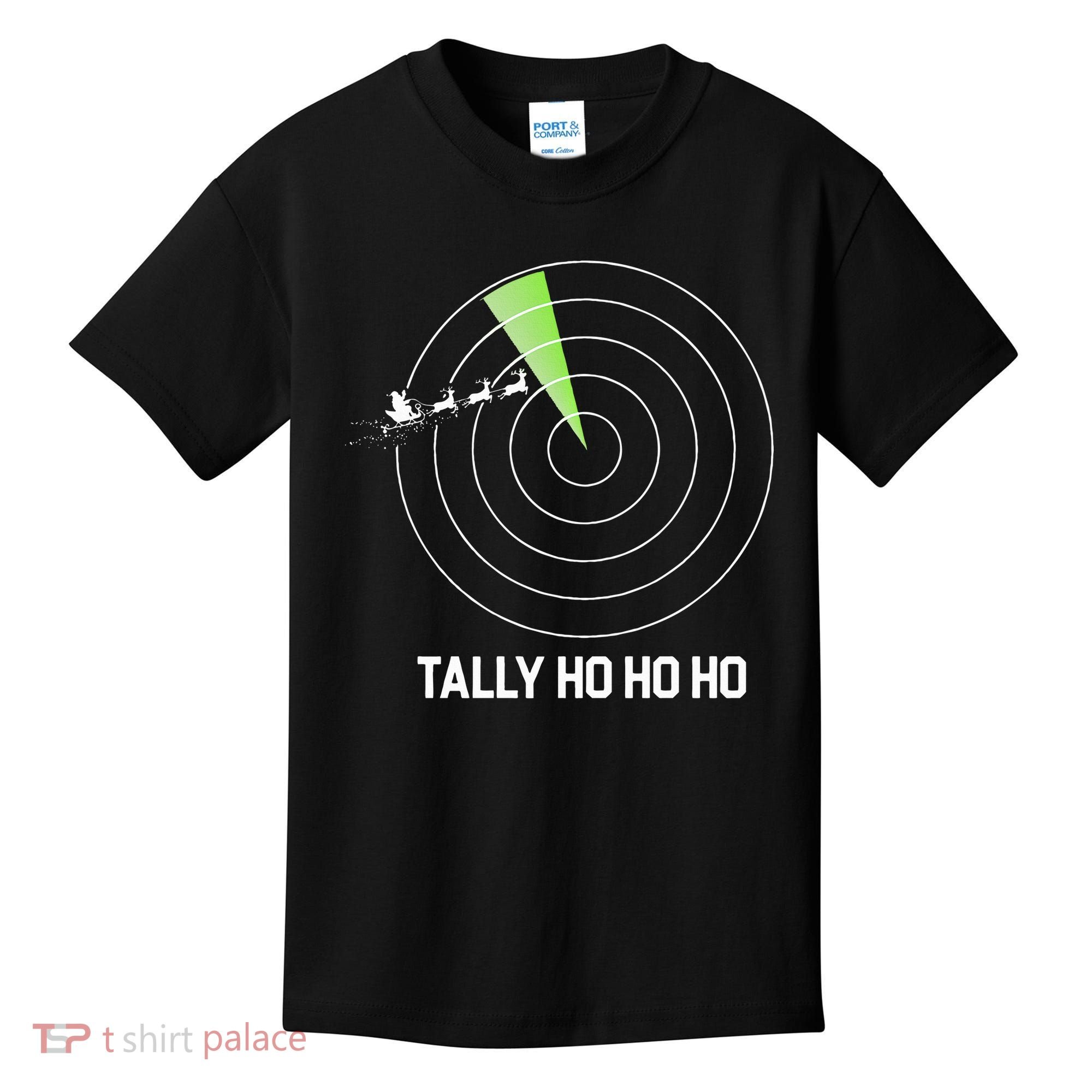 Tally Ho Ho Ho Air Traffic Controller Pilot Christmas Kids T-Shirt