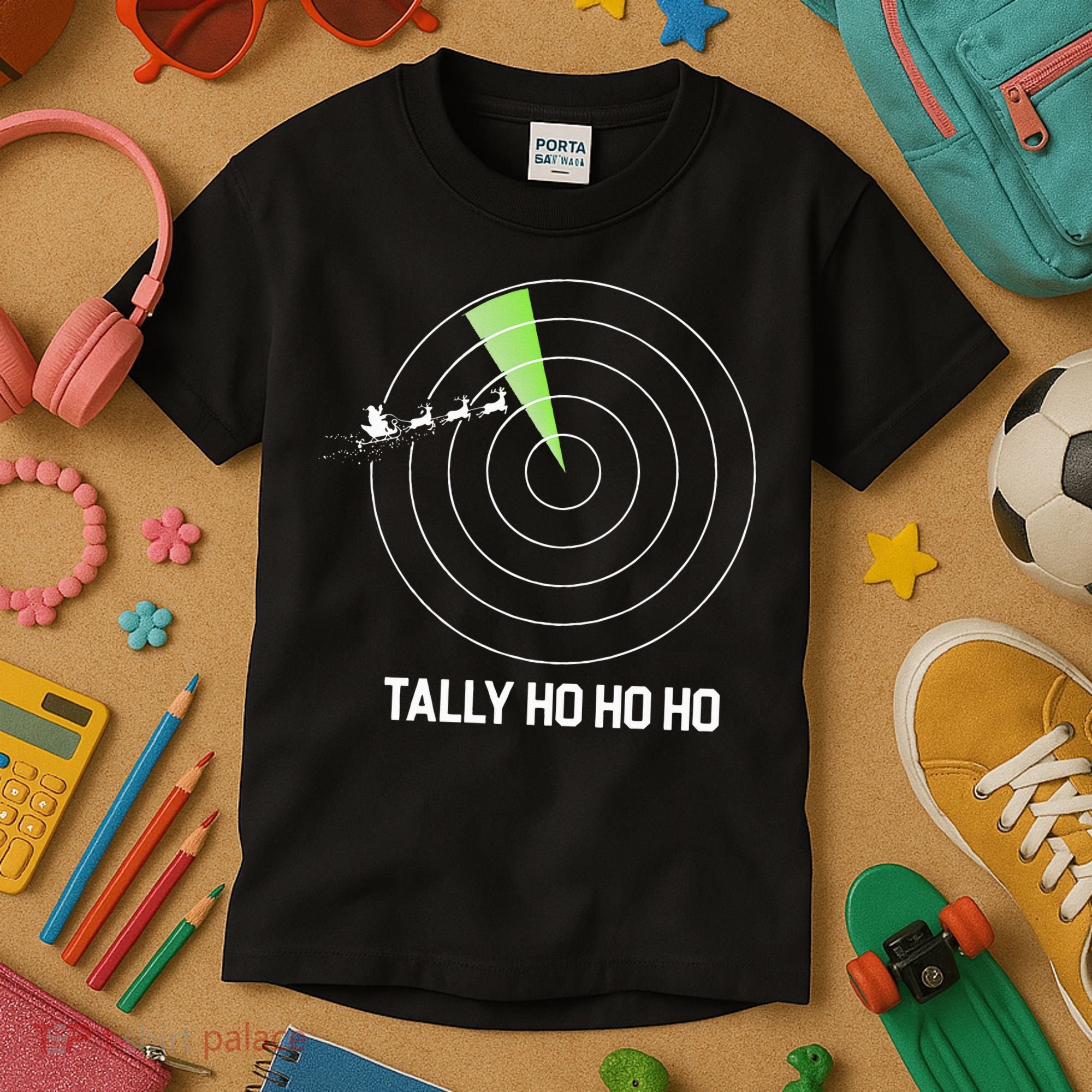 Tally Ho Ho Ho Air Traffic Controller Pilot Christmas Kids T-Shirt