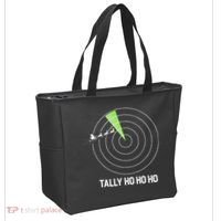 Tally Ho Ho Ho Air Traffic Controller Pilot Christmas Tote Bag thumb 2