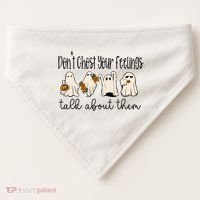 Tal Health Halloween DonT Ghost Your Feelings Halloween USA-Made Doggie Bandana thumb 0