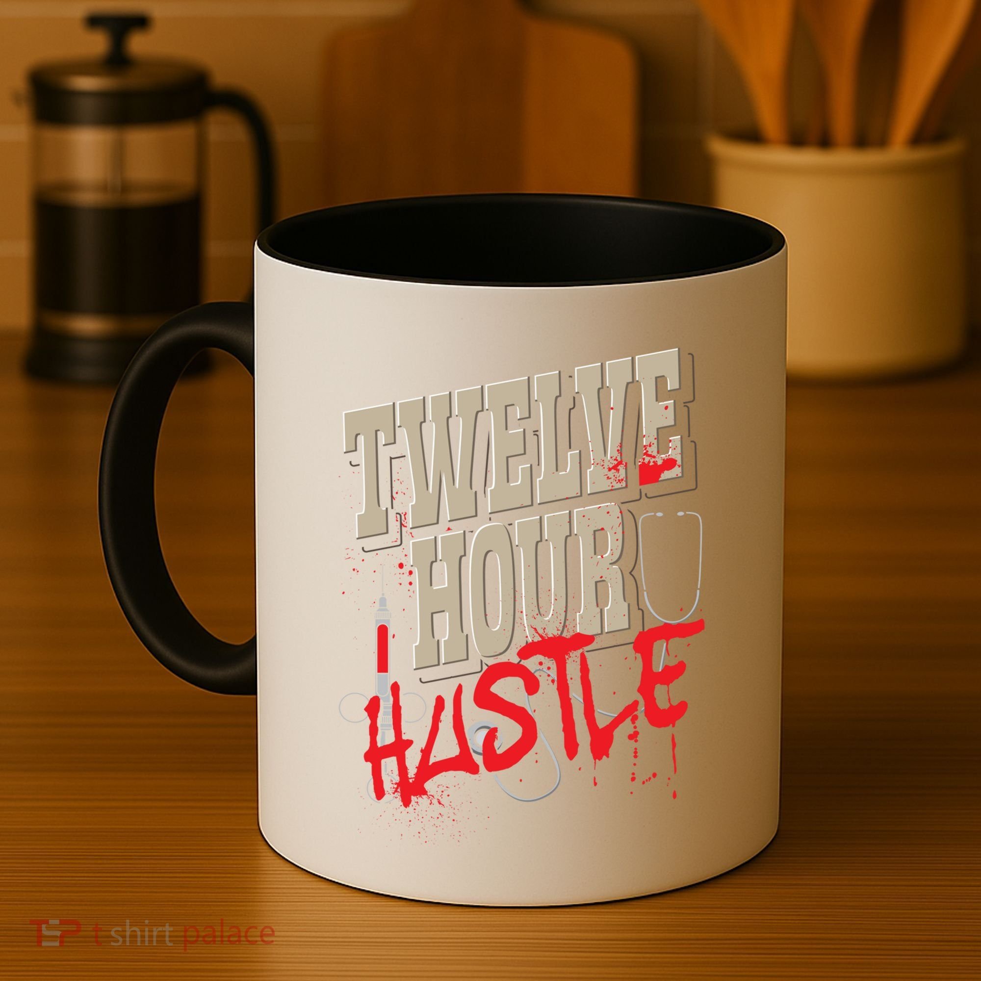 Twelve Hour Hustle Funny Nursing Medical Night Shift Nurse Gift Coffee Mug