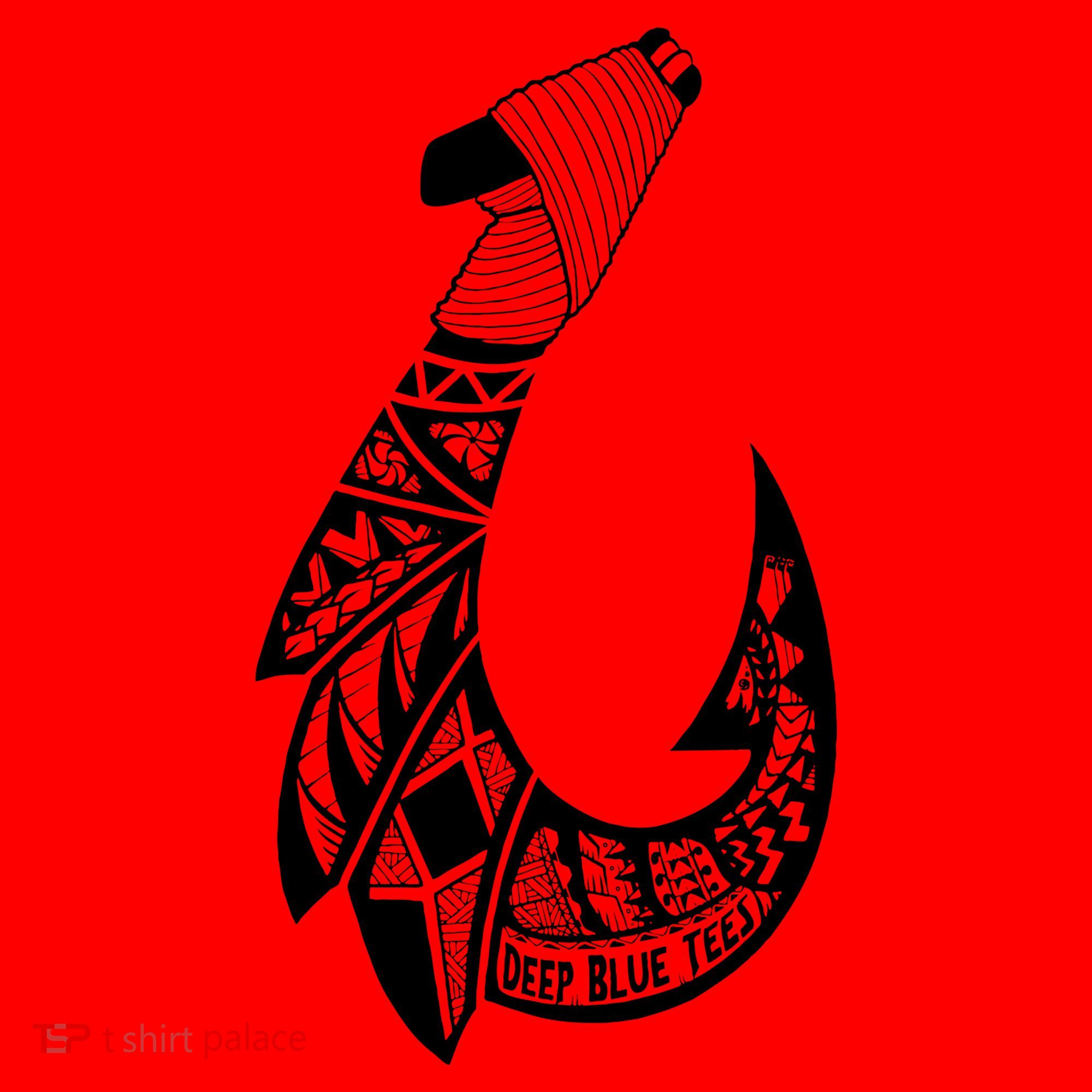 Tribal Hawaiian Hook Fishing Santa Hat