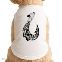 Tribal Hawaiian Hook Fishing Doggie Tank thumb 0