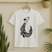 Tribal Hawaiian Hook Fishing T-Shirt thumb 2