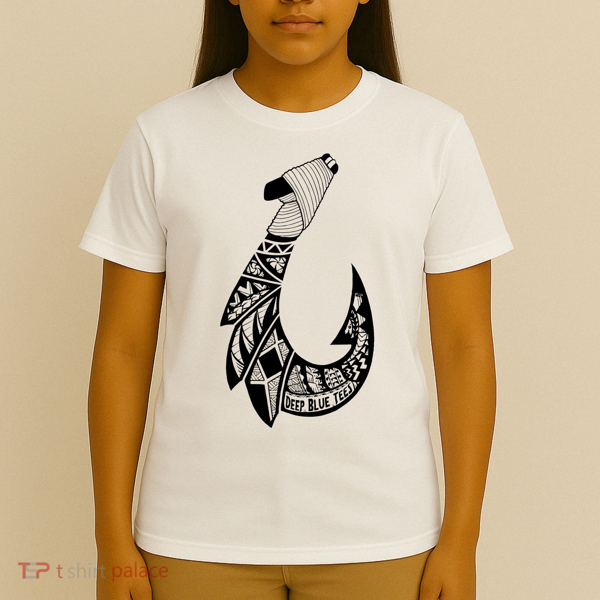 Tribal Hawaiian Hook Fishing T-Shirt