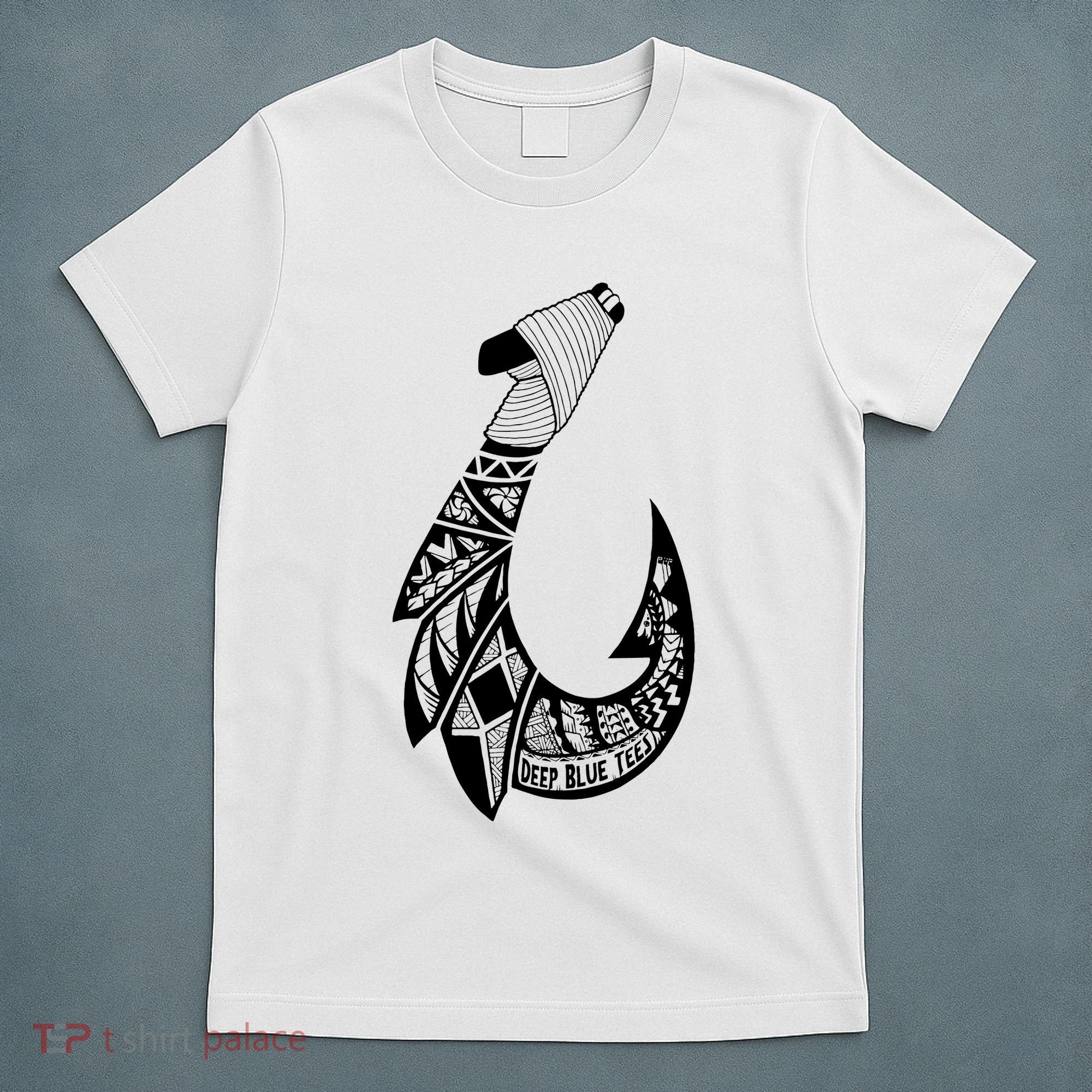 Tribal Hawaiian Hook Fishing T-Shirt