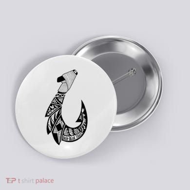 Tribal Hawaiian Hook Fishing Button