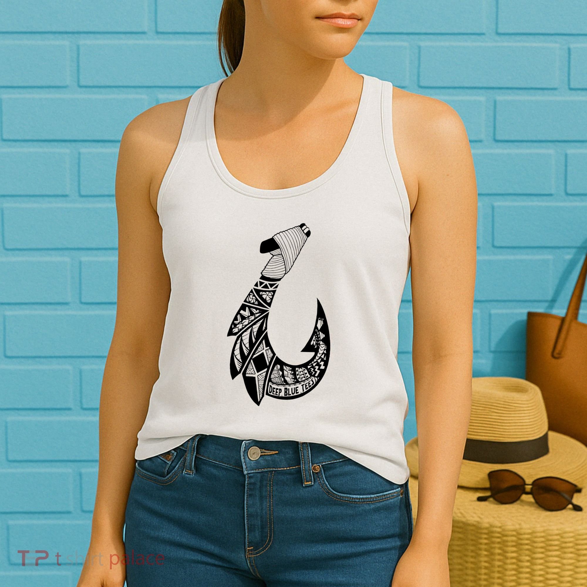 Tribal Hawaiian Hook Fishing Women's Tank Top