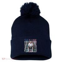 Trump Hip Hop Thug Life America Flag Vote Felon Conviction Pom Pom 12in Knit Beanie thumb 0