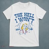 The Hell I WonT Vintage Western Rodeo Cowgirl T-Shirt thumb 5