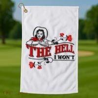 The Hell I Won't Flower Apparel For Life Golf Towel thumb 1