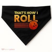 That's How I Roll Funny Distressed Bowling USA-Made Doggie Bandana thumb 0