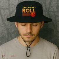 That's How I Roll Funny Distressed Bowling Bucket Hat thumb 2