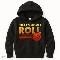 That's How I Roll Funny Distressed Bowling Kids Hoodie thumb 0