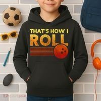 That's How I Roll Funny Distressed Bowling Kids Hoodie thumb 2