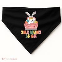 The Hunt Is On Easter Bunny Holiday USA-Made Doggie Bandana thumb 0