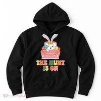 The Hunt Is On Easter Bunny Holiday Hoodie thumb 0