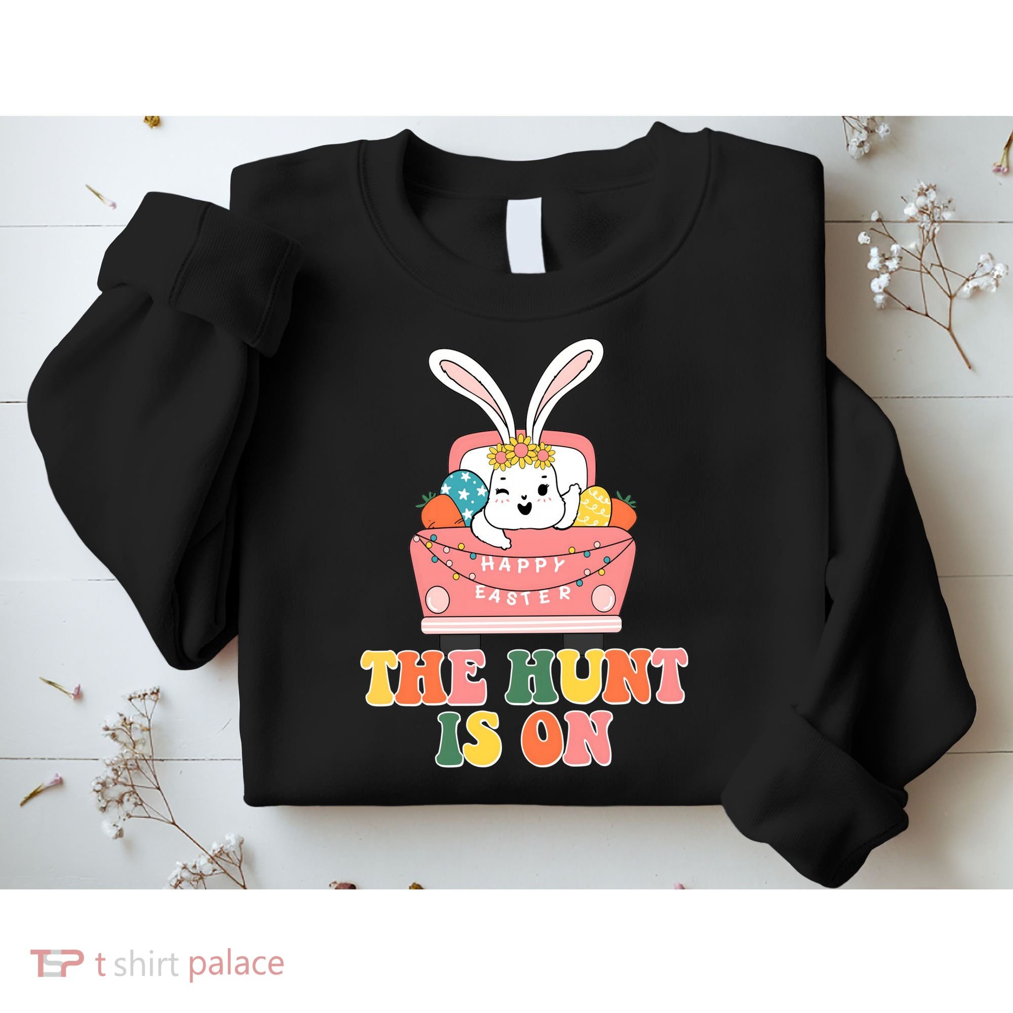 The Hunt Is On Easter Bunny Holiday Sweatshirt