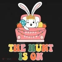 The Hunt Is On Easter Bunny Holiday Bucket Hat thumb 4