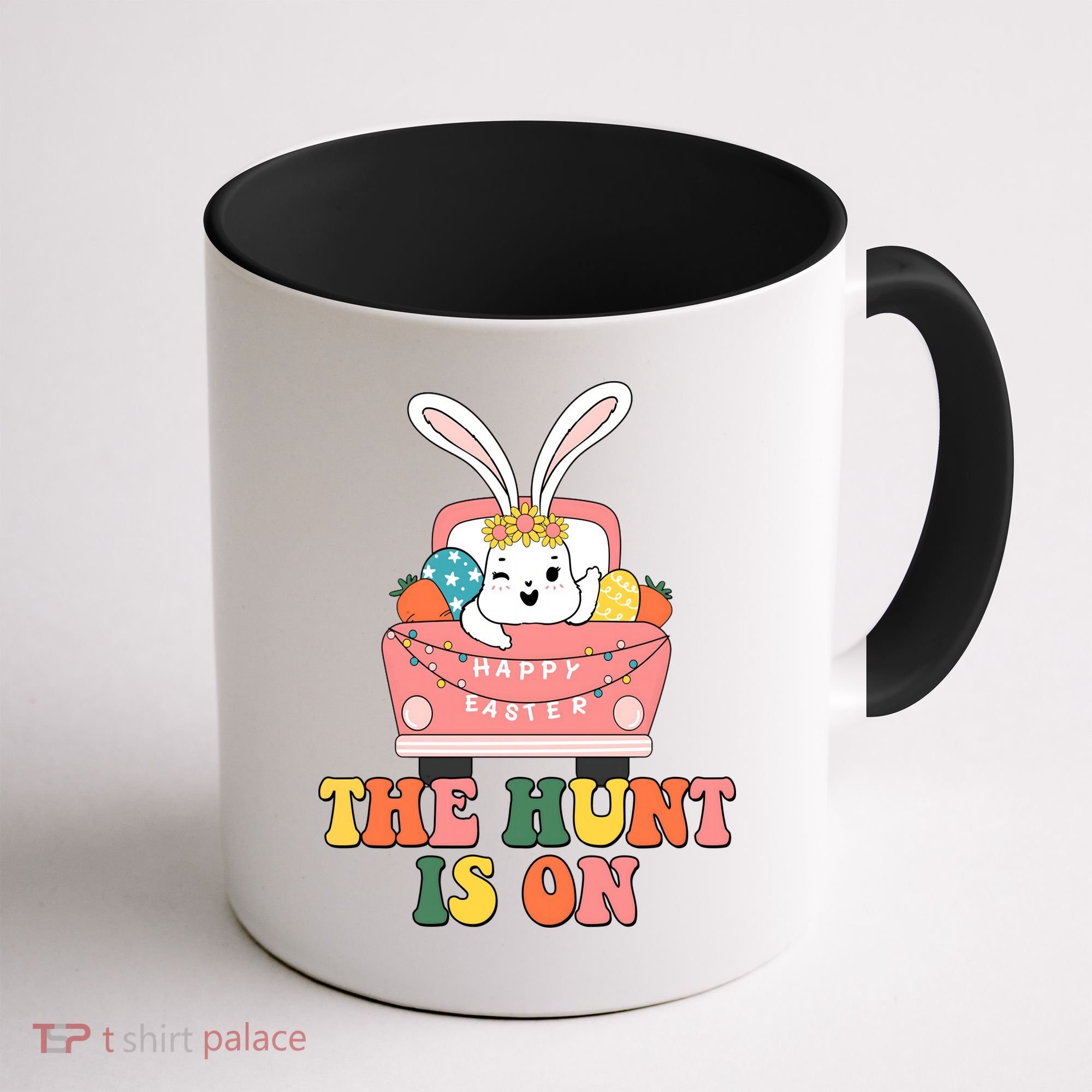 The Hunt Is On Easter Bunny Holiday Coffee Mug