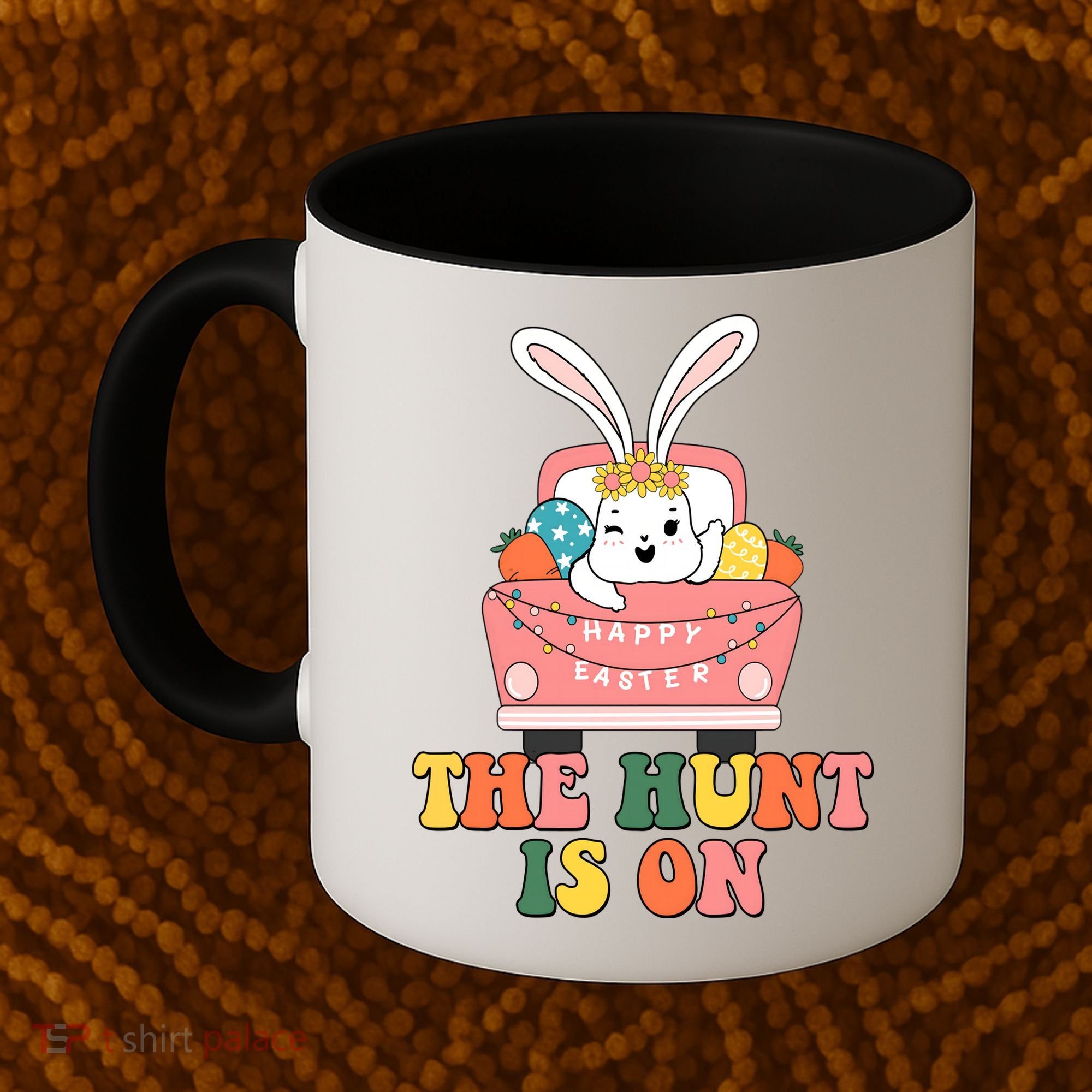 The Hunt Is On Easter Bunny Holiday Coffee Mug