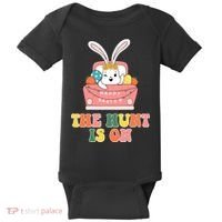 The Hunt Is On Easter Bunny Holiday Baby Bodysuit thumb 0